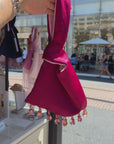 Burgundy Japanese Knot Bag