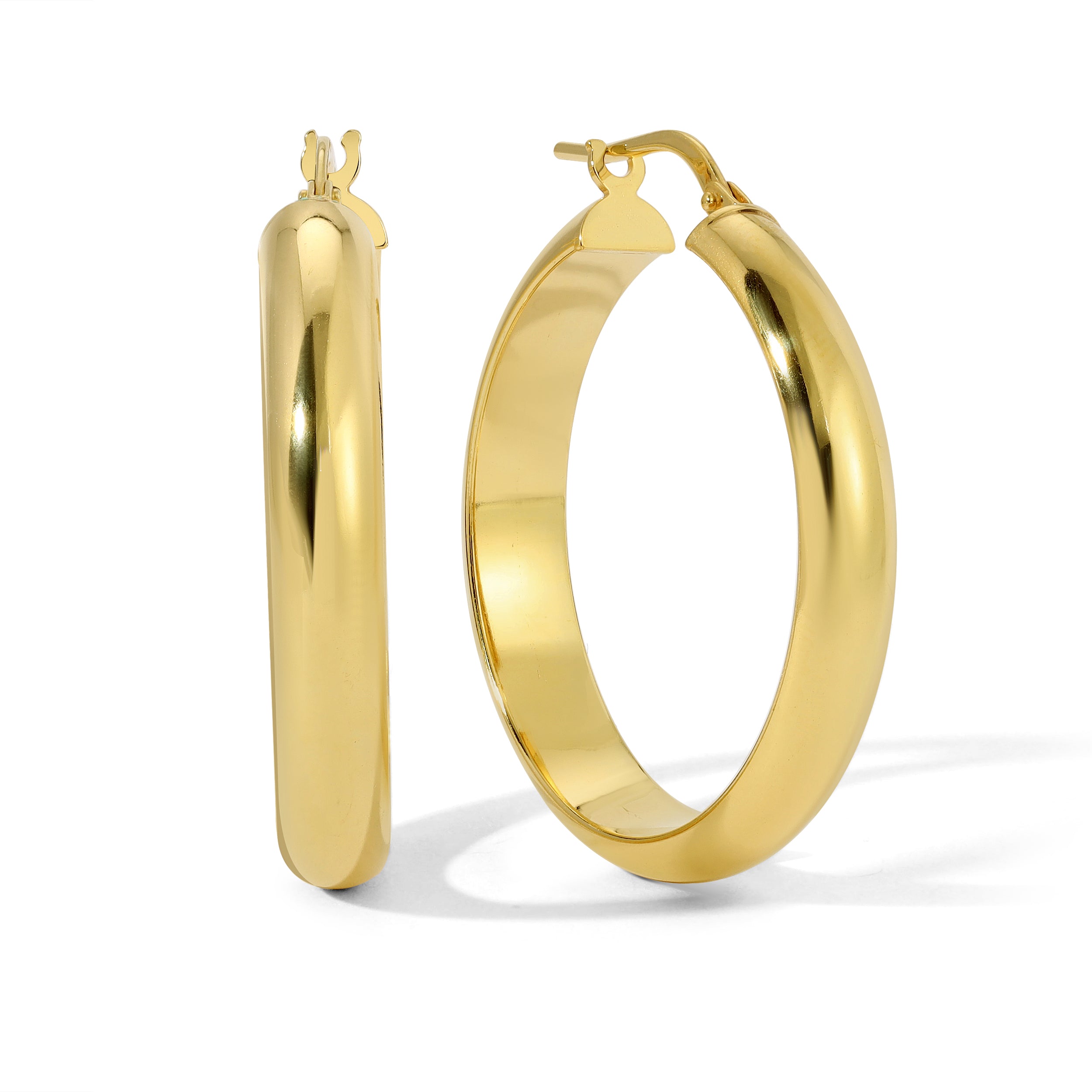 Gold Chunky Rounded Hoops