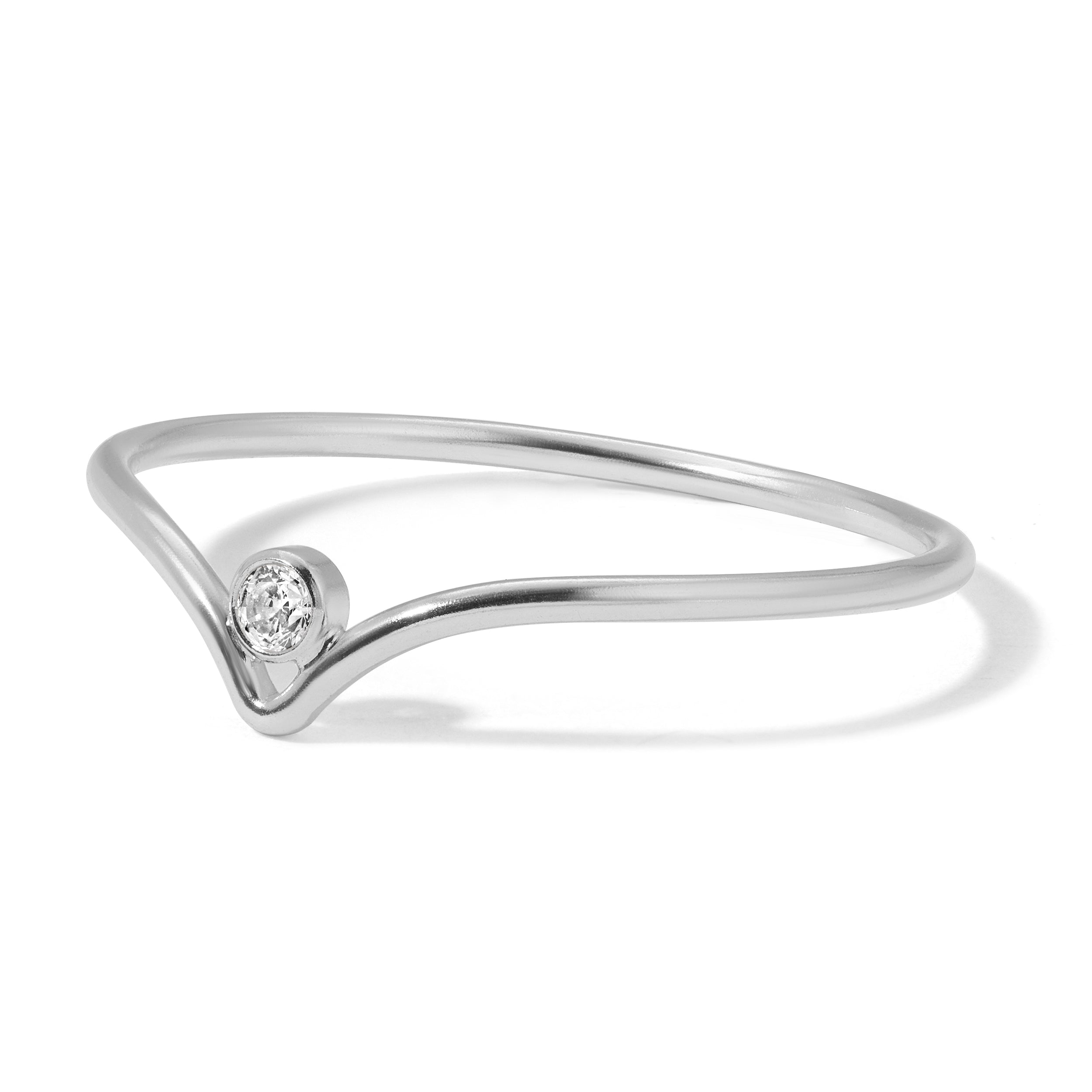 Chevron CZ Ring