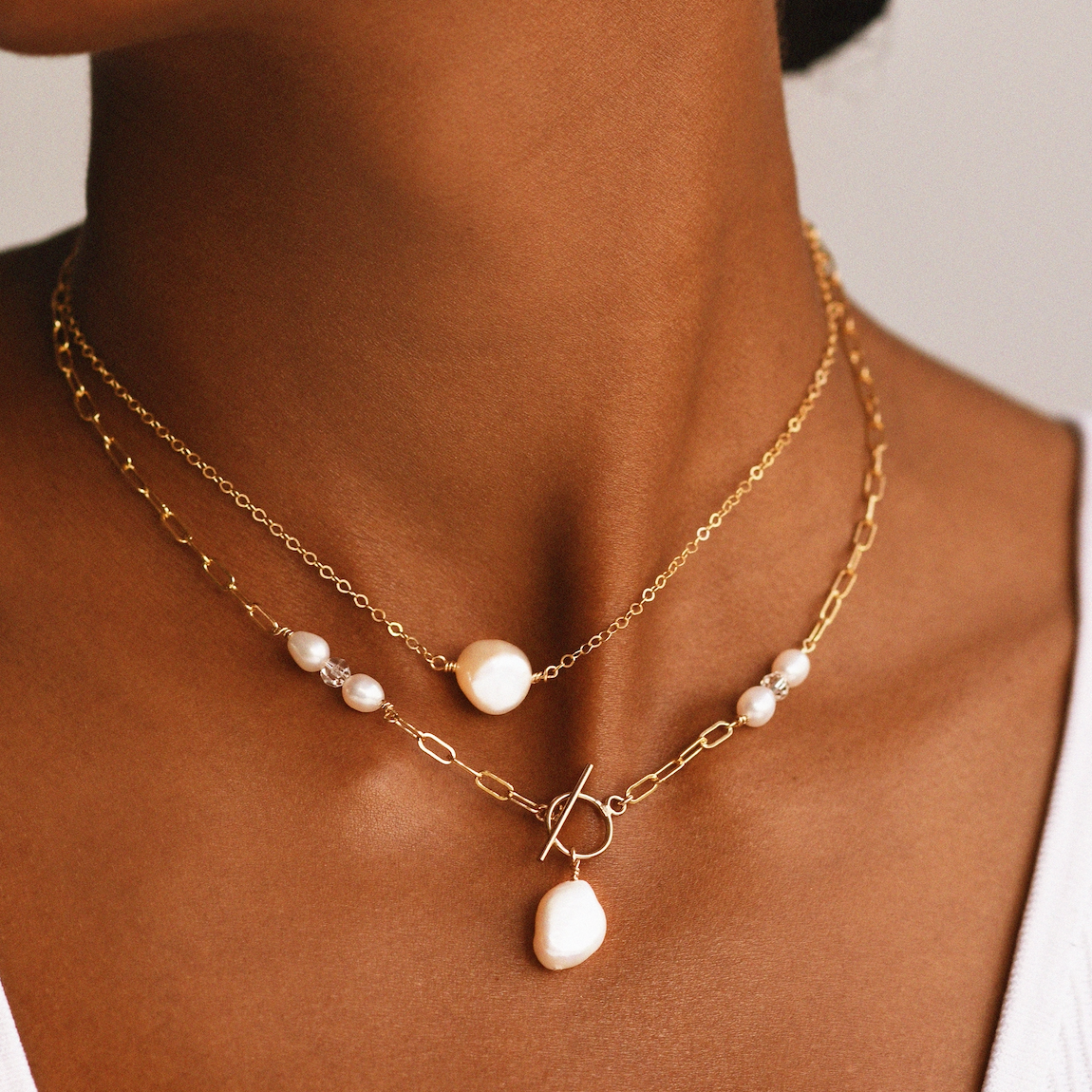 Pearllia Toggle Clasp Necklace