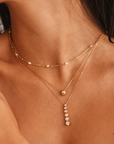 CZ Circle Lariat Necklace