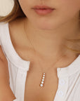 CZ Circle Lariat Necklace