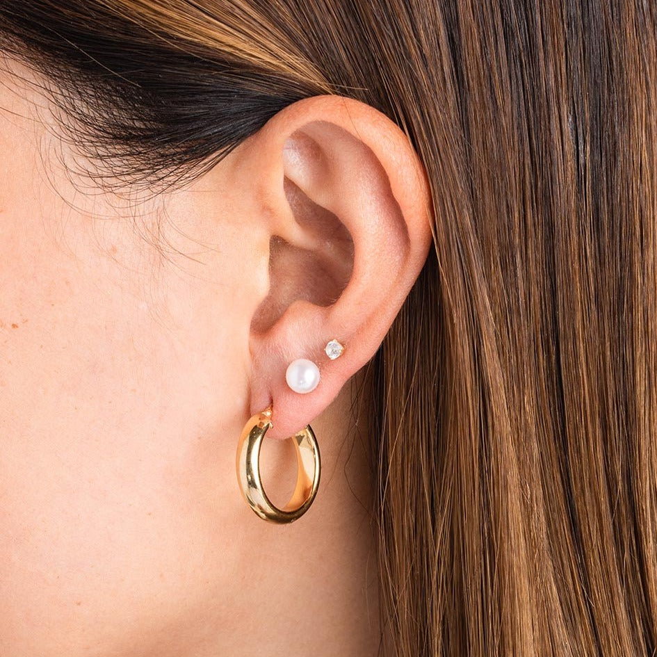 Gold Chunky Rounded Hoops