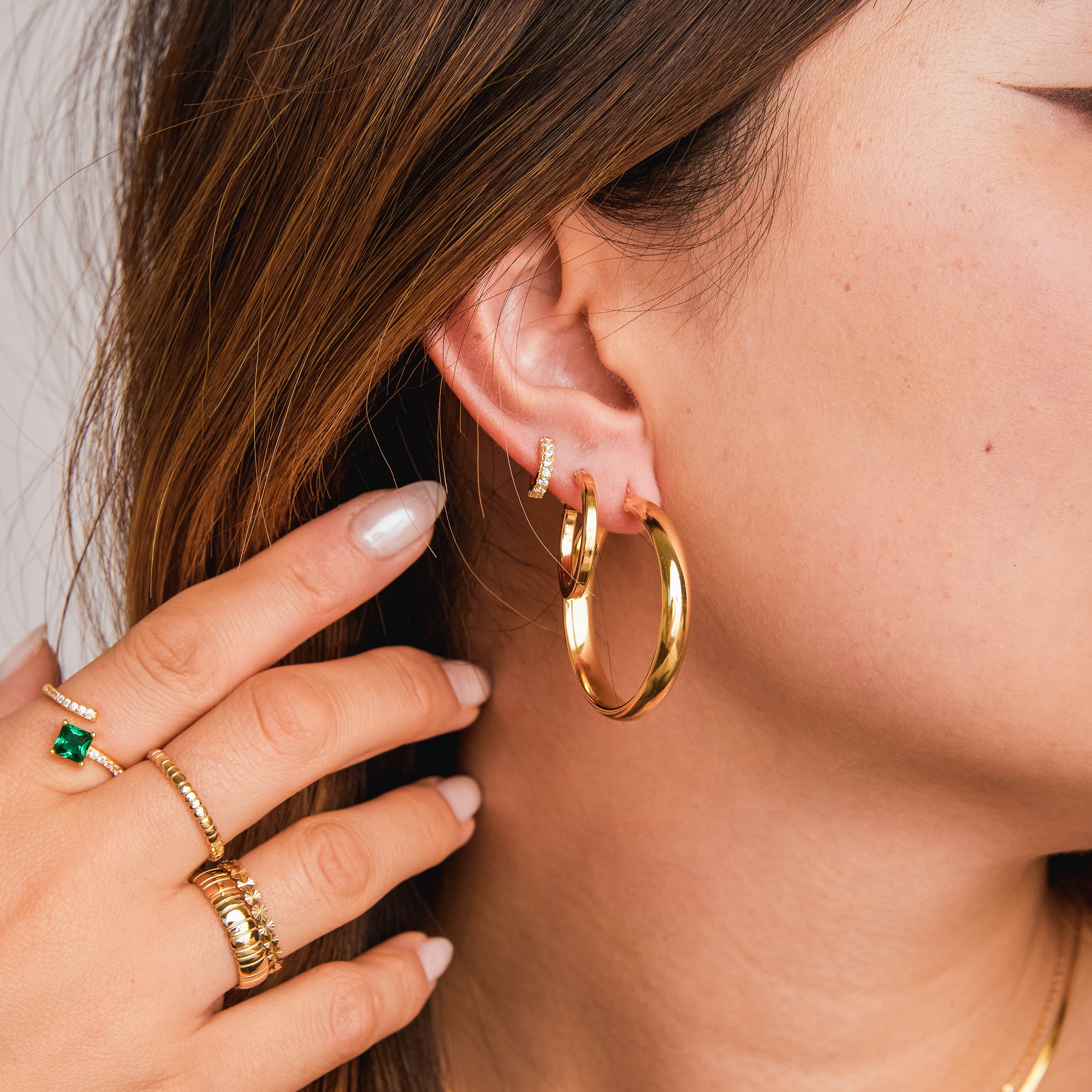 Gold Chunky Rounded Hoops